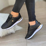 Women's Thick-soled Round Toe Lace-up Simple And Comfortable Sports Shoes