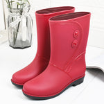 Fashion Velvet Padded Rain Boots Women Warm Knee-high Rain Boots