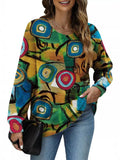 Graffiti Plus Size Women's Clothing Pullover Casual Top