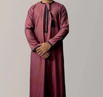 Solid Color Round Neck Embroidered Thick Tassel Men's Long Sleeve Robe