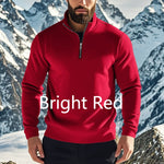 Men's Sweater Zipped Stand Collar Fleece-lined