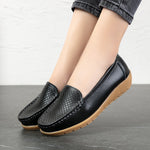 Women's Slope And Leather Casual Bean Shoes