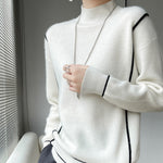 Simple All-match Pure Wool Women's Knitted Bottoming Shirt Loose