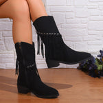 Pure Color All-matching French Women's Retro Boots