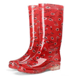 Women's Printing High Non-slip Wear-resistant Sole Rubber Boots