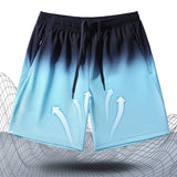 Summer Thin Ice Silk Shorts Men's Gradient Sports Beach Pants