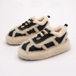 Outerwear Lamb Wool Thick Sole Half Slippers Women