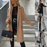 Loose Thin Woolen Coat For Women