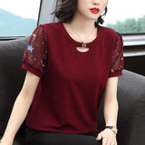 Women's Short-sleeved Chiffon Shirt Summer Korean Style Loose