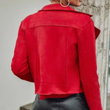 European And American Fashion Women's Wear Suede Motorcycle Jacket