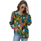 Graffiti Plus Size Women's Clothing Pullover Casual Top