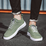 Men Sneakers Lace-up Letter Print Platform Canvas Shoes Sports