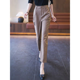 Casual High Waist Straight Suit Pants