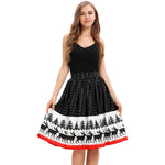 skirt women's ladies Christmas print knee-length skirt stretch high waist wild Christmas party sexy skirt