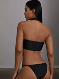 Release Buckle Criss Cross Thong Bikini Swimsuit - shop.livefree.co.uk