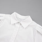 New Style Pure Cotton Shirt Temperament Puff Sleeve Top Pure Cotton White Shirt Professional Women's Clothing