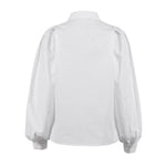 New Style Pure Cotton Shirt Temperament Puff Sleeve Top Pure Cotton White Shirt Professional Women's Clothing