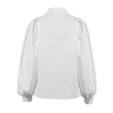 New Style Pure Cotton Shirt Temperament Puff Sleeve Top Pure Cotton White Shirt Professional Women's Clothing