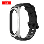 New Original Mijobs Youth Strap For Xiaomi Mi Band 5 Bracelet Metal Frame Strap For Xiaomi Mi Band 4 Silicone Strap Replacement