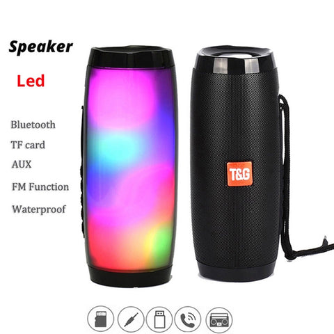 TG157 Colorful Bluetooth Speaker Outdoor Portable Colorful Light Card Creative LED Light Audio