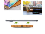 Heart Shape Wood Bamboo Qi Wireless Charger Desktop Charging Pad For iPhone