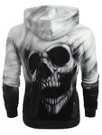 Fading Skull Print Long Sleeve Kangaroo Pocket Hoodie