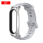 New Original Mijobs Youth Strap For Xiaomi Mi Band 5 Bracelet Metal Frame Strap For Xiaomi Mi Band 4 Silicone Strap Replacement