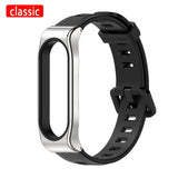 New Original Mijobs Youth Strap For Xiaomi Mi Band 5 Bracelet Metal Frame Strap For Xiaomi Mi Band 4 Silicone Strap Replacement