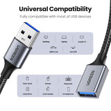 UGREEN USB Extension Cable USB 3.0 Extender Cord Type A  Male to Female Data Transfer Lead for Playstation Flash Drive USB 2.0