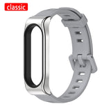 New Original Mijobs Youth Strap For Xiaomi Mi Band 5 Bracelet Metal Frame Strap For Xiaomi Mi Band 4 Silicone Strap Replacement