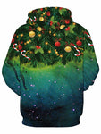 Christmas Tree Print Kangaroo Pocket Hoodie