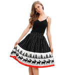 skirt women's ladies Christmas print knee-length skirt stretch high waist wild Christmas party sexy skirt