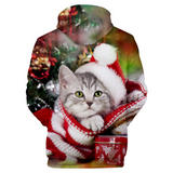 Newest Style Golden Cat With Red Eyes Hoodies Animal Princess 3D Hooded Women Men Long Sleeve Outerwear