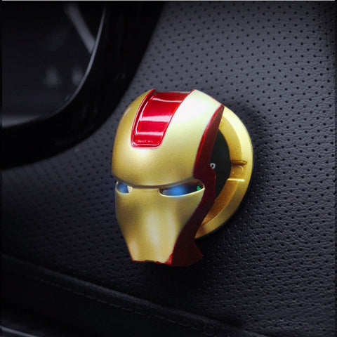 Iron Man Car Interior Engine Ignition Start Stop Button Protective Cover Decoration Sticker Car Interior Accessories