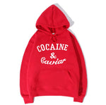 Cocaine And Caviar Crooks and Castles LIL Wayne Graphic Hoodie Men's Boy's Women's Girl's Sweatshirt Tops White Red Yellow Grey