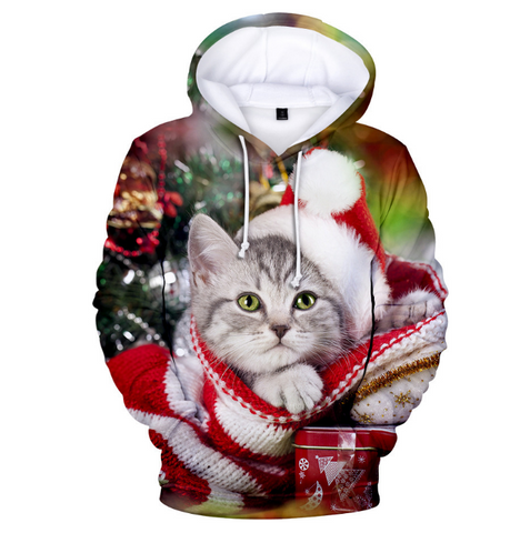 Newest Style Golden Cat With Red Eyes Hoodies Animal Princess 3D Hooded Women Men Long Sleeve Outerwear