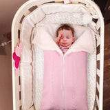 Baby Sleeping Bag Newborn Winter Warm Infant Button Knit Swaddle Wrap Swaddling Stroller  Toddler Blanket Envelope Sleepsacks