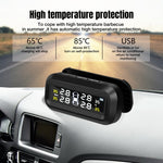 Smart Car TPMS Tire Pressure Monitoring System Solar Power Digital TMPS LCD Display USB Auto Security Alarm Tire Pressure Sensor