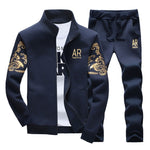 Men&#39;s Tracksuit Sportswear Sets Spring Autumn Casual Tracksuits Men 2 Piece Zipper Sweatshirt + Sweatpants Brand Track Suit Set