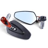 7/8&quot; 22mm CNC Motorcycle Rearview Mirrors Universal Blue Glass Scooter Bar End Handlebar Mirror Rear View Mirror Accessories