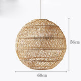 Natural Rattan Lamp Pendant light New Chinese Style Hand-woven Pendant Light for Living Room Hanging Luminaire Dining Room light