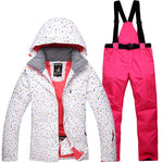 Winter Women Ski Suit Thermal Ski Jacket Pants Set Windproof Waterproof Snowboarding Jacket Female Skiing Suits Snow Coat