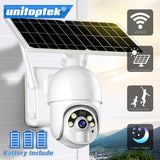 Solar Security Camera WiFi 1080P HD Outdoor Rechargeable Battery Wireless PTZ IP Camera PIR Motion Detection Surveillance CCTV