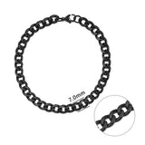 Jiayiqi 3-11 mm Men Chain Bracelet Stainless Steel Curb Cuban Link Chain Bangle for Male Women Hiphop Trendy Wrist Jewelry Gift