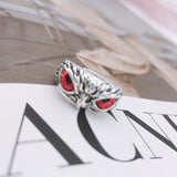 NEW Retro Cute Simple Design Owl Ring Multicolor Eyes Silver Color Men Women Engagement Wedding Rings Jewelry Gifts Resizable