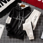 Tracksuit Women Hoodies Sweatshirt and Pants Sets Pullover Hooded Sweatshirts White Black Autumn Spring Outfits Suit Female New