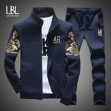 Men&#39;s Tracksuit Sportswear Sets Spring Autumn Casual Tracksuits Men 2 Piece Zipper Sweatshirt + Sweatpants Brand Track Suit Set