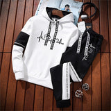 Tracksuit Women Hoodies Sweatshirt and Pants Sets Pullover Hooded Sweatshirts White Black Autumn Spring Outfits Suit Female New