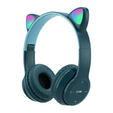 Pink Girl Wireless Headphones RGB Cute Cat Ears Headset With Microphone Noise Cancelling Kid Stereo Music casco Children's Gifts