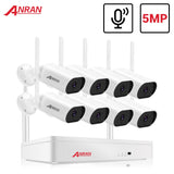 ANRAN 5MP Video Surveillance Kit Audio Camera Wireless NVR Kit Security Camera System 1920P Outdoor Waterproof Security Camera